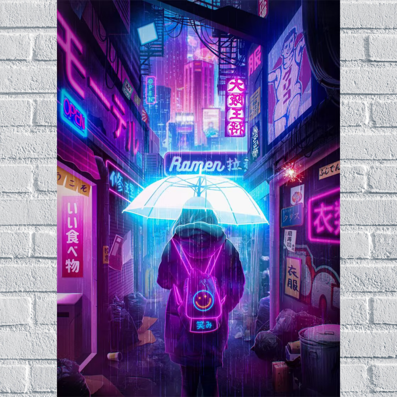 Toile Cyberpunk Anime