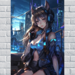 Affiche Cyberpunk Kawaii