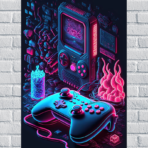 Affiche Setup Gaming Pro | Poster Néon XXL
