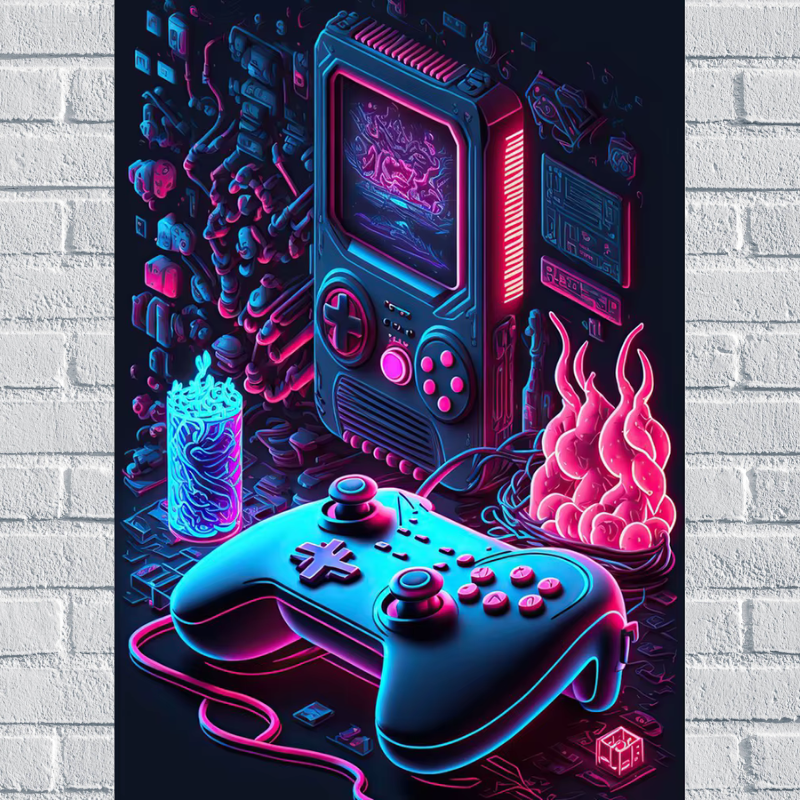 Affiche Setup Gaming Pro | Poster Néon XXL