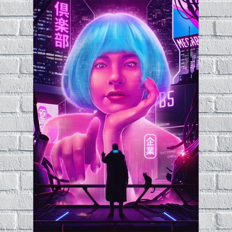 Poster Néon Cyberpunk City