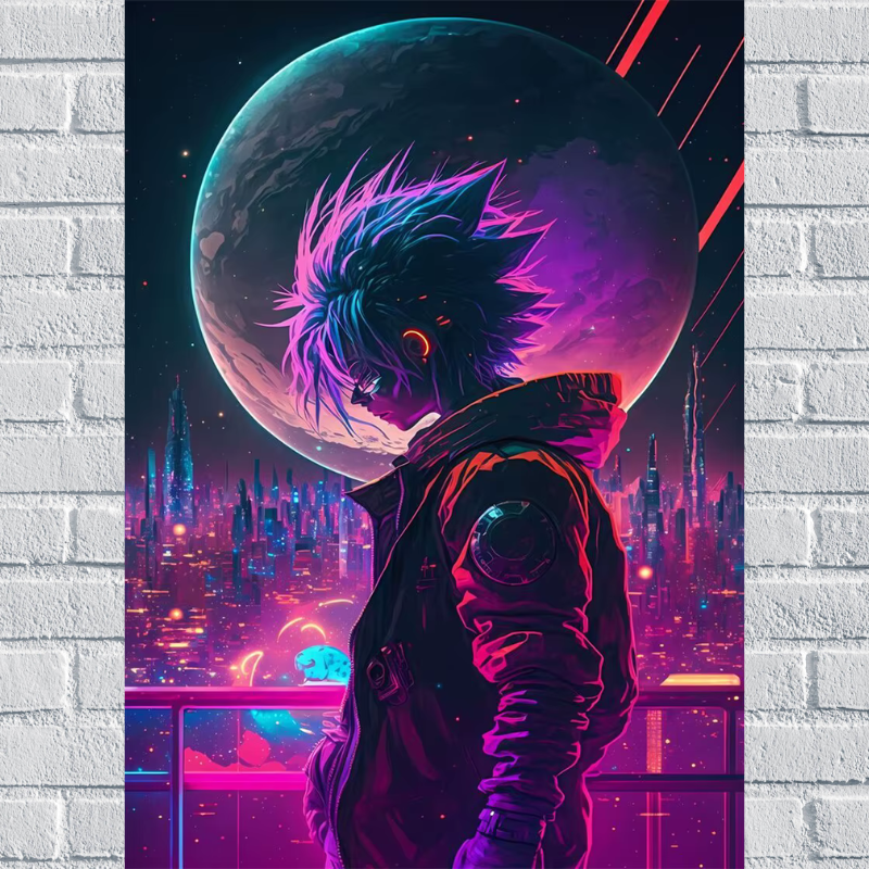 Toile Night Rider Cyberpunk